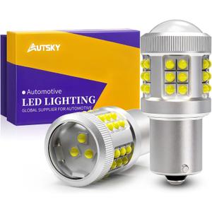 1156 LED Bulb for Turn Signal Tail Brake DRL Parking Light, BA15S 7506 1003 1141 P21W LED Bulbs 6500K Super Bright, Canbus Error Free 33-SMD 3030 Chips (2-Pack)