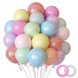 NACHLYNN 60 pcs Party Latex Balloons 12 inches Pastel Rainbow Birthday Balloons for Birthday Baby Shower Wedding Rainbow Party Balloons Decorations