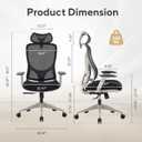 Nouhaus Apertura Ergonomic Office Chair Dynamic Back Support, 3D Armrests, 28.94 inches x 28.94 inches x 45.47 inches