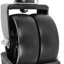 Trailer Jack Wheel with Chock - 6" Dual Caster with Double Wheel Chock Capacity 2000lbs fits Any Jack Better Soft Ground Roll Trailer Parts(Black)