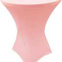 Gowinex Pink 32x42 inches Cocktail Highboy Spandex Fitted Stretch Tablecloth Table Cover Wedding Event Party
