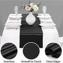 10-Pack Satin Table Runner Black 12 x 108 inches Long, Table Runners for Wedding, Birthday Parties, Banquets Decorations 10 Pack, 12x108 Inch, Black