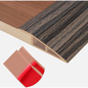 Floor Transition Strip Self Adhesive Vinyl Door Threshold for Doorways Carpet Edging Trim Overlap Edge Reducer for Laminate Floor, Carpet, Tile (Brown Wood Grain, 2/5" to 3/5", 10Ft)