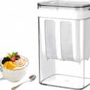 Yogurt Strainer[1.16QT/0.29GAL] Total & [0.55QT/0.1375GAL] Filter, Greek Yogurt Strainer Yogurt Press, BPA-Free PP Strainer for Whey Separation & Greek Yogurt Maker(Total1.16QT)
