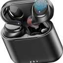 TOZO T6 Wireless Earbuds, Bluetooth 5.3 Ear Buds, Stereo Sound in Ear Headphones, 50 Hours Playtime, Wireless Charging Case, APP Customizable EQs, IPX8 Waterproof Earphones (Small, Dark Black)