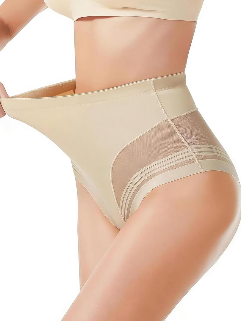 Shapewear Tummy Control Underwear for Women Mid Waisted Shaper Panties Body Shaping Briefs Girdle Panty (Medium, Skin)
