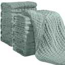 Looxii Muslin Burp Cloths 100% Cotton Muslin Cloths 12 Pack Large 20''x10'' Extra Soft and Absorbent Baby Burping Cloth for Boys and Girls (Dark Green)