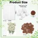50 Sets Wedding Invitation Kit, Include Pre Vellum Jackets for 5x7 Invitations,Wax Seal Stickers,Dried Flowers and Chiffon Silk Ribbons, Wedding Invitation Accessories for Craft DIY,Silver