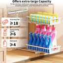 Under Sink Organizer 2 Pack, 2 Tier Adjustable Height Reinforced Carbon Steel Under Kitchen Bathroom Sink Storage Organizer, Smooth Pull-Out Under Sink Cabinet Rack Drawer Organizer, White