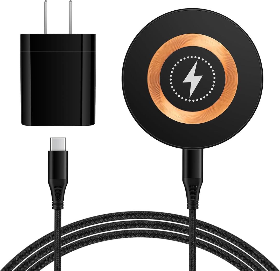 Magnetic Wireless Charger Dock Magsafe Fast Charging Pad for Android Samsung Galaxy Z Fold7 Flip7 S25 Ultra Edge S24 FE S23 S22 S21,Wireless Charging Station with USB C Adapter for iPhone 16 15,Pixel9