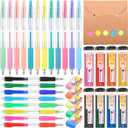 Faccito 35 Pcs Color Mechanical and Color Set Operation Christmas Gifts Include Colorful Ink Pens Refills Erasers Sticky Notes Stationary Supplies for Writing Drawing