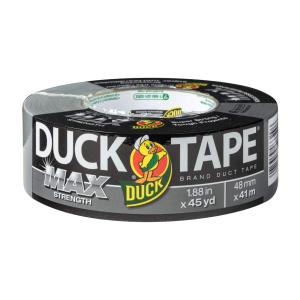 Duck Brand Max Strength Duct Tape - 1 Roll - Heavy Duty Hold - 1.88 Inch x 45 Yards - Silver (240201)