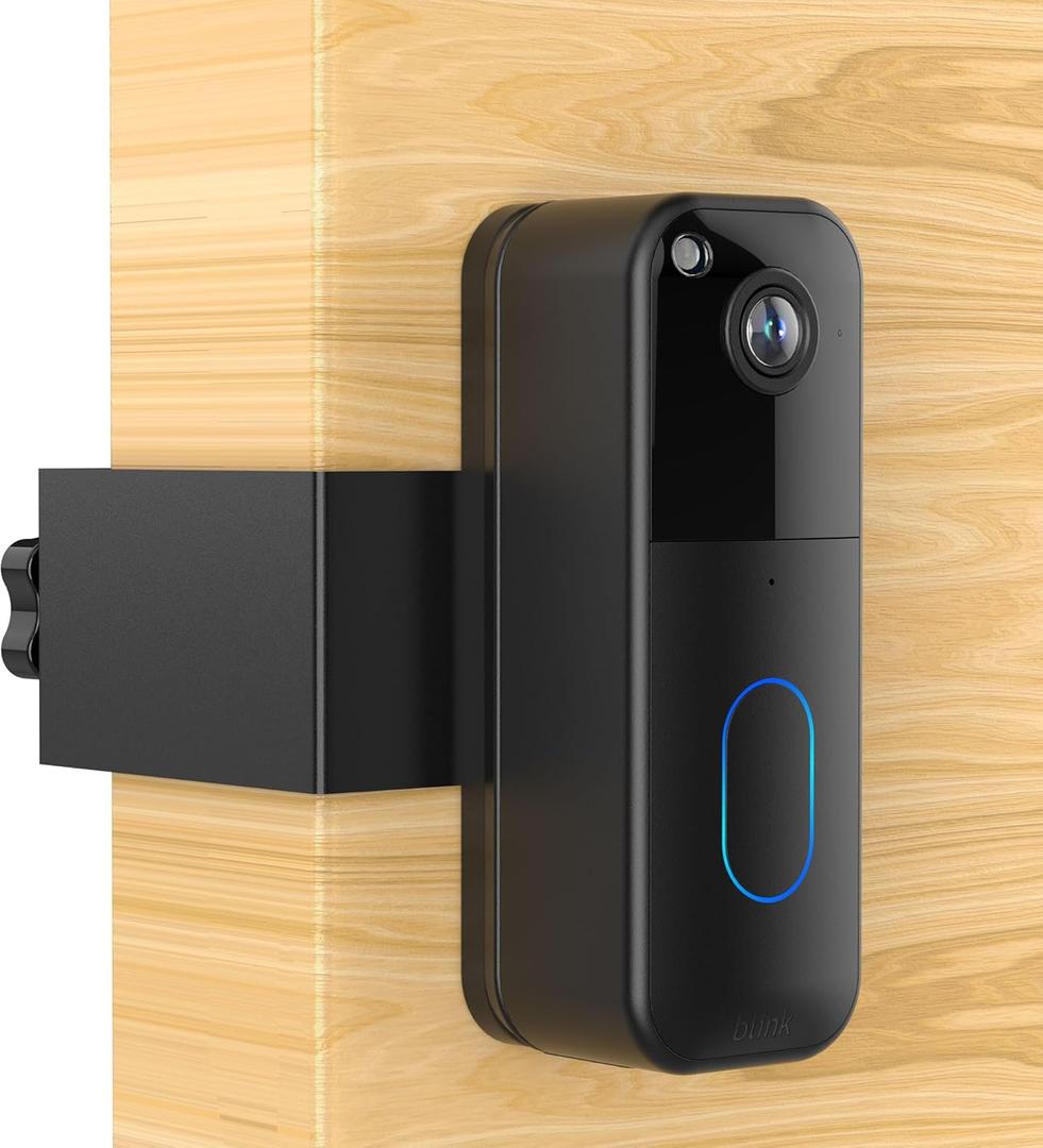Blink Doorbell Camera Mount, HomeMount Anti-Theft Blink Doorbell Mount No Drill, Easy Installed Blink Video Doorbell Door Mount Bracket, Not Damage Your Door, Fit for Blink Doorbell Camera 1st/2nd (Black)