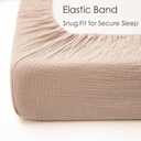 MairMore Muslin Crib Sheets for Baby Girls and Boys, Neutral Fitted Baby Bed Sheets for Standard Crib & Toddler Mattress - Soft and Breathable - 52"x28" (Ash & Ivory)