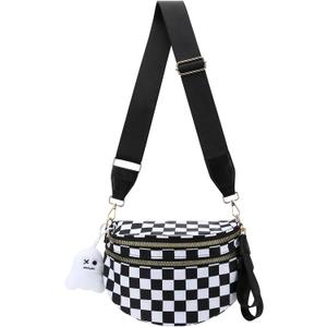 DOB SECHS Checkered Crossbody Purse Bag for Women Small Shoulder Hobo Bag Messenger Bag Checkered Purse