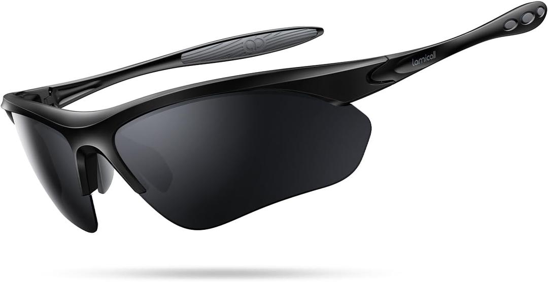 Lamicall 22g Polarized Sports Sunglasses for Men Women - UV400 Protection Sun Glasses for Running Cycling Baseball Driving