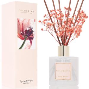 Cocorrna Reed Diffuser Sets- Spring Bouquet Scented Diffuser with Sticks Home Fragrance Reed Diffuser for Bathroom Shelf Decor (6.7 Ounce/1Pack)