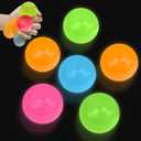 2 x 6 Pcs Glowing Sticky Balls, Stress Relieving Glow in The Dark Stick to The Ceiling, Sensory Stress Ball, Squeeze Toys for Adults Kids