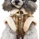 Fleece Lined Warm Dog Coat for Small and Medium Dogs, Soft Thick Puppy Winter Jacket for Cold Weather, Comfortable and Durable Pet Coats, Outfit for Doggy (Plaid XXL)