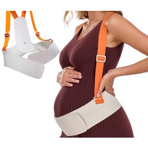 Belly Bands for Pregnant Women, Pregnancy Belly Band with Adjustable Support Brace Straps, Maternity Belt for Back, Abdomen and Waist (Beige,XL)