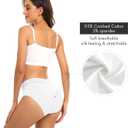 RHYFF Womens Underwear Cotton Bikini Panties Lace Soft Hipster Panty Ladies Stretch Full Briefs 5 Pack (White, XL)