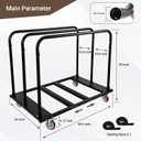 Folding Table Cart, Heavy Duty Table Dolly w/ 5" PU Swivel Wheels, Drywall Dolly Cart w/ 1800 LBS & 10 Table Capacity for Party Events, Hotel, Factory, Warehouse, (45.6" L x 29" W x 39" H)