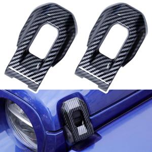Barong for Jeep Wrangler 2018-2022 Accessories Hood Latch Lock Catch Brackets Cover Carbon Fiber Pattern