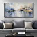 Framed Extra Large Blue Abstract Wall Art for Living Room, Modern Canvas Prints Painting Artwork for Walls, Minimalist Abstract Pictures for Living Room Dining Room Bedroom Office Wall Decor 30x60 In