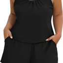 Arolina Women's Plus Size Swim Romper One Piece Swimsuits Modest Bathing Suit with Pockets 20Plus