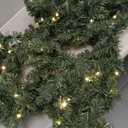 MorTime 17.7 FT LED Christmas Garland, Pre-Lit Artificial Garland for Indoor Outdoor Christmas Decorations Multi-Function Christmas Garland with 100 Warm White LED Lights