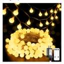 JMEXSUSS 100 LED Connectable Globe String Lights Indoor Bedroom, 33ft Warm White Christmas Lights Plug in with Remote, 8 Modes Hanging Fairy Light Outdoor for Room Classroom Party Spring Home Decor