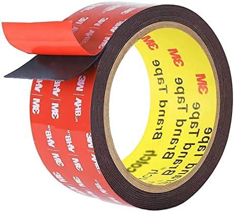 Mounting Tape 2in x 10ft, Double Sided Tape Heavy Duty Waterproof Foam Tape, 3 Sided Mounting Tape Heavy Duty, Adhesive Tape for Carpet Picture Hanging Black