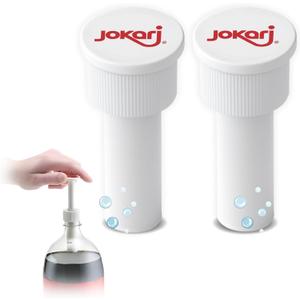 Jokari Fizz Keeper Pump Cap for 2 Liter Soda Bottles 2 Pack Pressurizing Carbonation Saver for Soft Drinks Reusable Cap Keeps Soda Fizzy Dishwasher Safe for 1 to 2 Liter Bottles