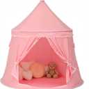 Kids Play Tent, Large Princess Tent, Kids Castle Play Tents with Carry Bag, Indoor Outdoor Game Playhouse, Portable Children Yurt Tents, Birthday Gift for Girls, 47''x45'', Pink