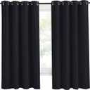 NICETOWN Black Blackout Curtain 68 inch Length, W55 x L68 Inch, 8 Grommets Top, 1 Piece, Thermal Insulated Modern Window Treatment Soundproof Drape Panel for Bedroom/Living Room