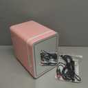 Mini Skincare Fridge 4L, Skincare Mini Fridge with Dimmable LED Light Mirror, Cooler & Warmer Dual Use (35.6°F-149°F) for Makeup & Food, Ultra-Quiet Mini Fridge for Bedroom Office Car, Pink, 9.8*9.6*7 inches