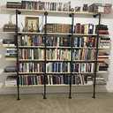 Industrial Retro Wall Mount iron Pipe Shelf,DIY Open Bookshelf,Hung Bracket,Home Improvement Kitchen Shelves,Tool Utility Shelves, Office shelves, bookshelves and bookcases (2Pcs) (12 Deep 2Pcs)