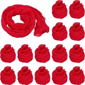 PATIKIL Nylon Stockings DIY Flower, 15Pcs Stocking Flower Fabric Material Tensile Silk Flowers for Making Wedding Crafts Home Decoration, Red