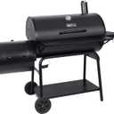 Royal Gourmet CC2036F Barrel Charcoal Grill with Offset Smoker, Outdoor BBQ Grill with 1200 Sq. In. Grilling Area for Large Event Gathering, Black
