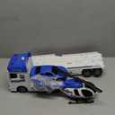 Dwi Dowellin Toddler Boy Toys for 3 4 5 6 Year Old, 25" Semi Truck Toy with Racing Car and Helicopter - Police Toys,Birthday Gifts for Kids Child 2 3 4 5 6 Years Old