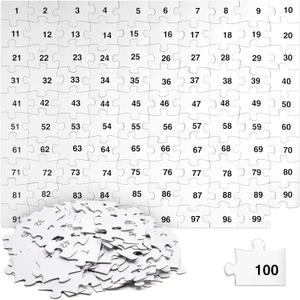 Juvale 100 Piece Blank Puzzle to Draw On - 27 x 36 in White - DIY Jigsaw Puzzle Kit for Wedding Guestbook & Kids - Paint Your Own Design & Signing Pieces