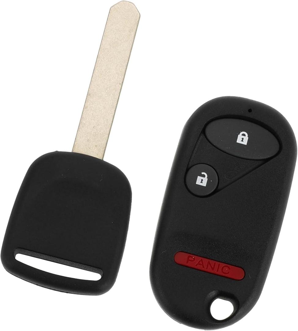 433MHz NHVWB1U523 Keyless Entry Remote Ignition Transponder Key Fob for Honda Pilot 2003-2004 for Honda Civic 2003-2005 13 Chip 3 Buttons Durable Material