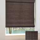UNISHADES Cordless Bamboo Roman Shades for Windows, Blinds Size (30.5" W 64" H) Colour (BDP-Espresso)