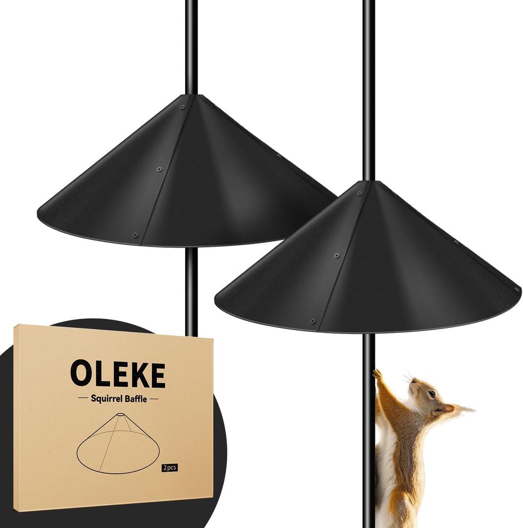 2 Pack Squirrel Baffle for Bird Feeder Pole, Outside Pole Mount Bird House Guard for Outdoor Shepherds Hook (2 Pack-16 inch)