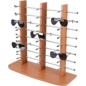 Polmart Sunglass / Eyewears Display Stand,Maple (Triple-Tower, 24-Pair Capacity)