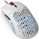 Glorious Model O- (Minus) Compact Wired Gaming Mouse - 58g Superlight Honeycomb Design, RGB, Pixart 3360 Sensor, Ambidextrous, Omron Switches - Glossy White