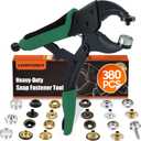 Heavy Duty Snap Fastener Tool, Snap Setter Tool with 100 Sets 4 Color Boat Cover Snaps, Snap Repair Kit, Repairing Boat Covers, Canvas, Fabric, Tarps (Green)
