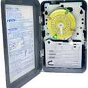 T104 Electromechanical Timer Switch,208-277 VAC 5HP 40A DPST Pool Timers,12 ON/Off Operations,Manual Override Included Trippers,Heavy Duty Pool Pump Timer