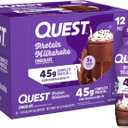 Quest Nutrition Chocolate Protein Shake, 45g Protein, 2g Sugar, 4g Net Carbs, Ready to Drink, Gluten Free, 12 Count (EXP 09/14/26)