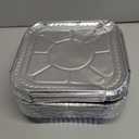 8x8 Inch Disposable Aluminum Foil Pans with Lids (15 Pack) - Heavy-Duty Baking Trays for Air Fryer, Oven- Reusable & Leakproof Design